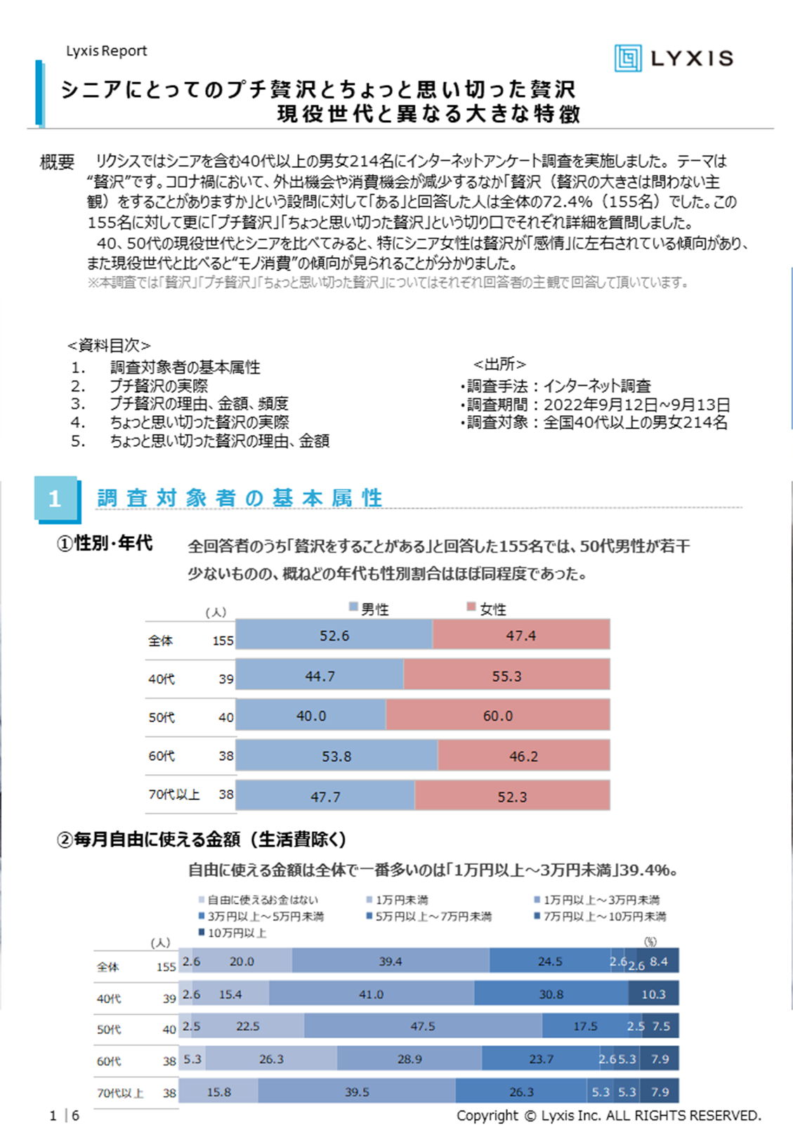 シニアにとってのプチ贅沢とちょっと思い切った贅沢。現役世代と異なる大きな二つの特徴